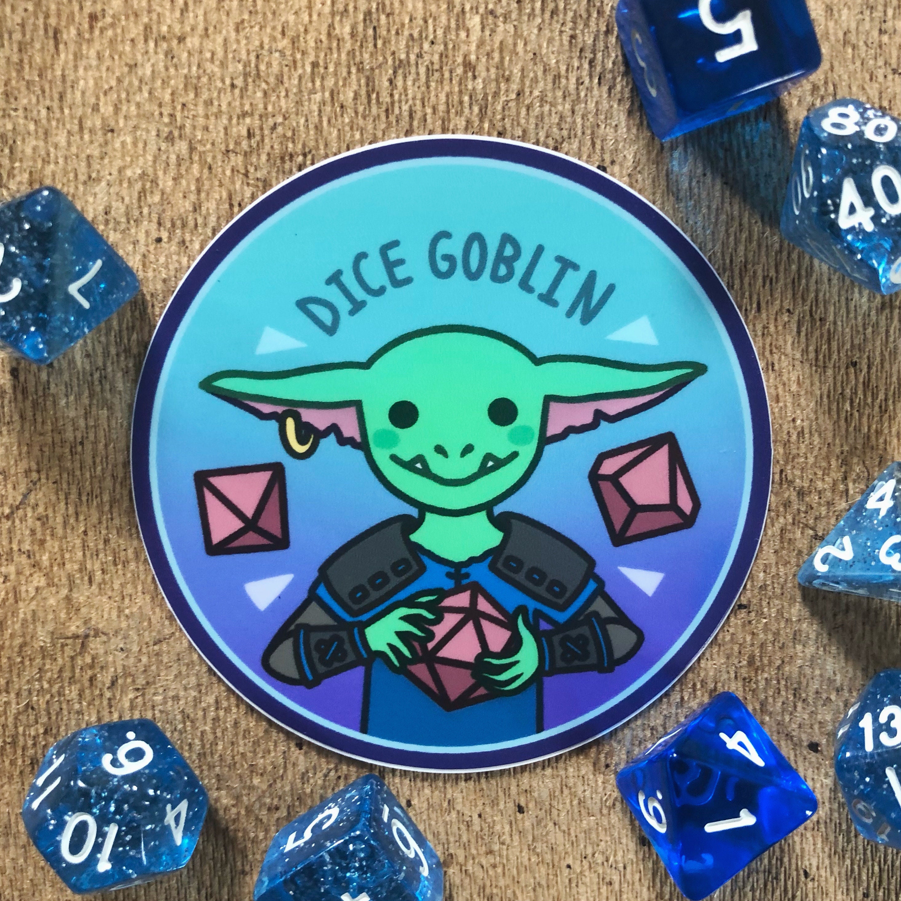 Cute Dice Goblin Sticker D&D 3x3 Vinyl Sticker DnD Etsy