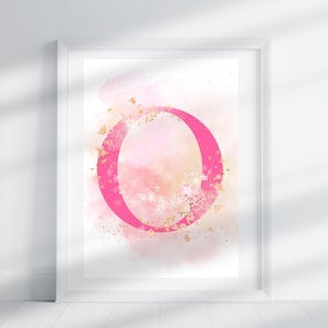 Letter O - Neon Pink Floral | Letter Print | Alphabet Print | Initial | Capital Letter | Wall Art | Handmade Letter | Digital Download