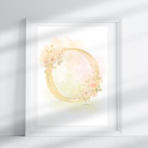 Letter O - Sunshine Floral | Letter Print | Alphabet Print | Initial | Capital Letter | Wall Art | Handmade Letter | Digital Download