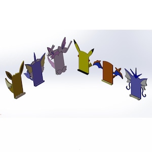 NUR STL DATEIEN - Pokemon Kartenhalter Set von 6