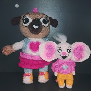 Chip and Potato Digital Crochet Pattern ONLY - Chip the Pug and Potato the Mouse