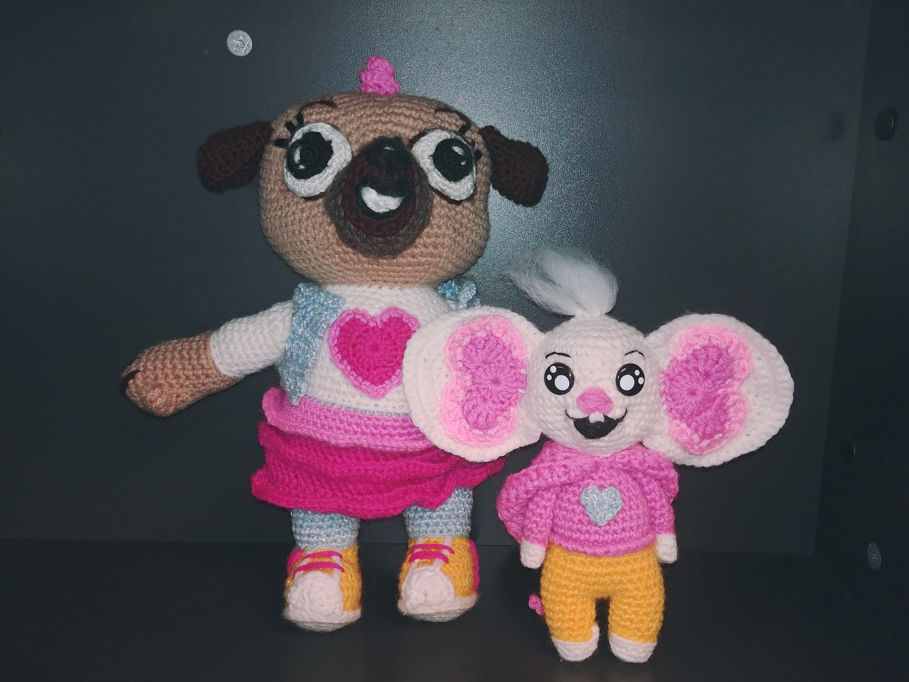 Chip and Potato Digital Crochet Pattern ONLY - Chip the Pug and Potato the Mouse