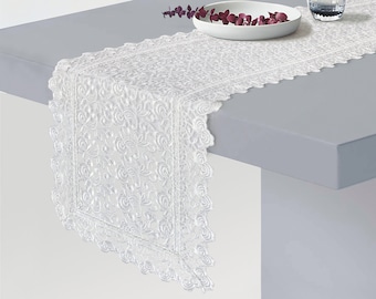 Vintage Lace Elegant Embroidered Table Runner Dresser Scarves Dining Room Decor Vintage Lace Elegant Embroidered Table Runner Dresser Scarves Dining Room Decor