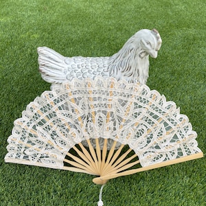 Hand Held Lace Fan with Bamboo for Wedding, Multiple Colors