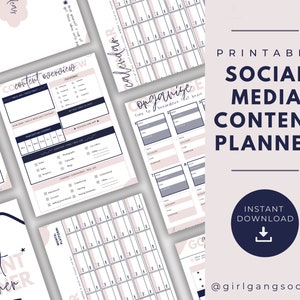 Content Planner, Printable, Instagram planner, Social Media Content Planner, Social media planner printable, business planner, social media