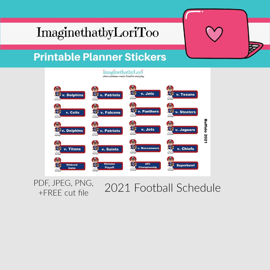 Printable 2021 Pro Football Schedule Game Buffalo planner | Etsy Printable 2021 Pro Football Schedule Game Buffalo planner | Etsy