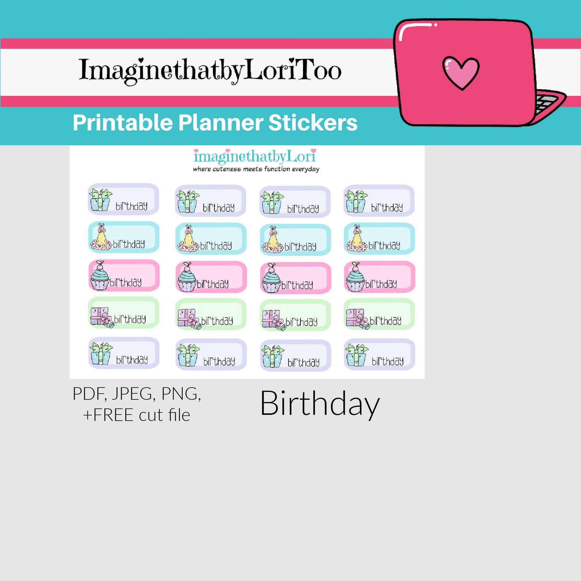 Printable Birthday reminder party Box planner stickers - Etsy Nederland