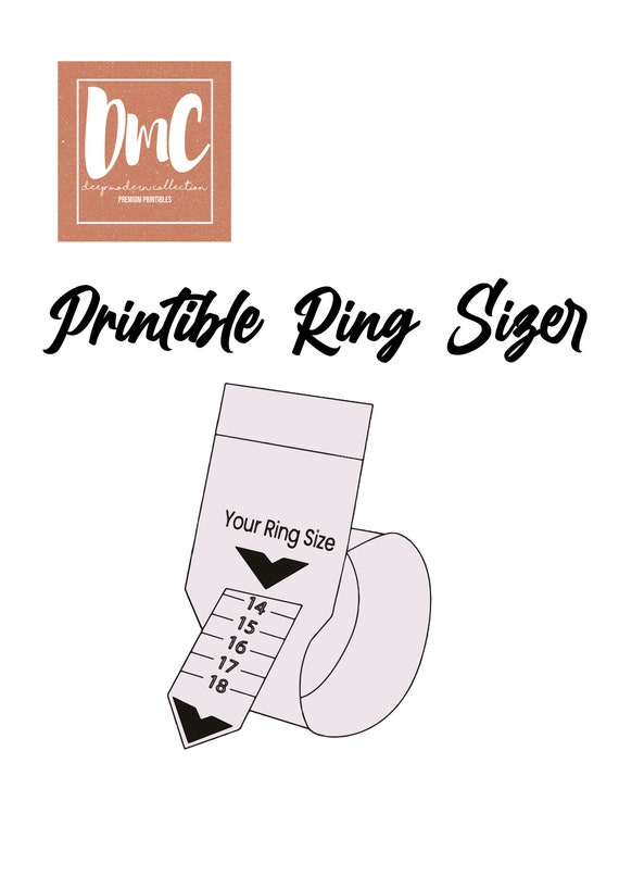 printable ring sizer ring size finder ring size measuring etsy canada
