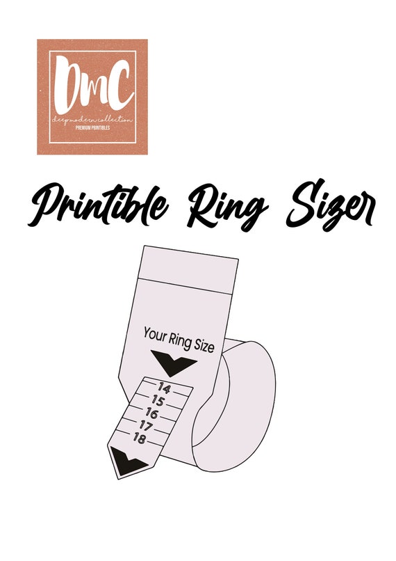 Printable Ring Sizer | Ring Size Finder | Ring Size Measuring Tool | Ring  Size Chart | Instant Digital Download