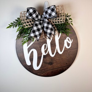 Welcome Door Hanger | Front Door Decor | Farmhouse Door Hanger | Hello Sign | Welcome Sign