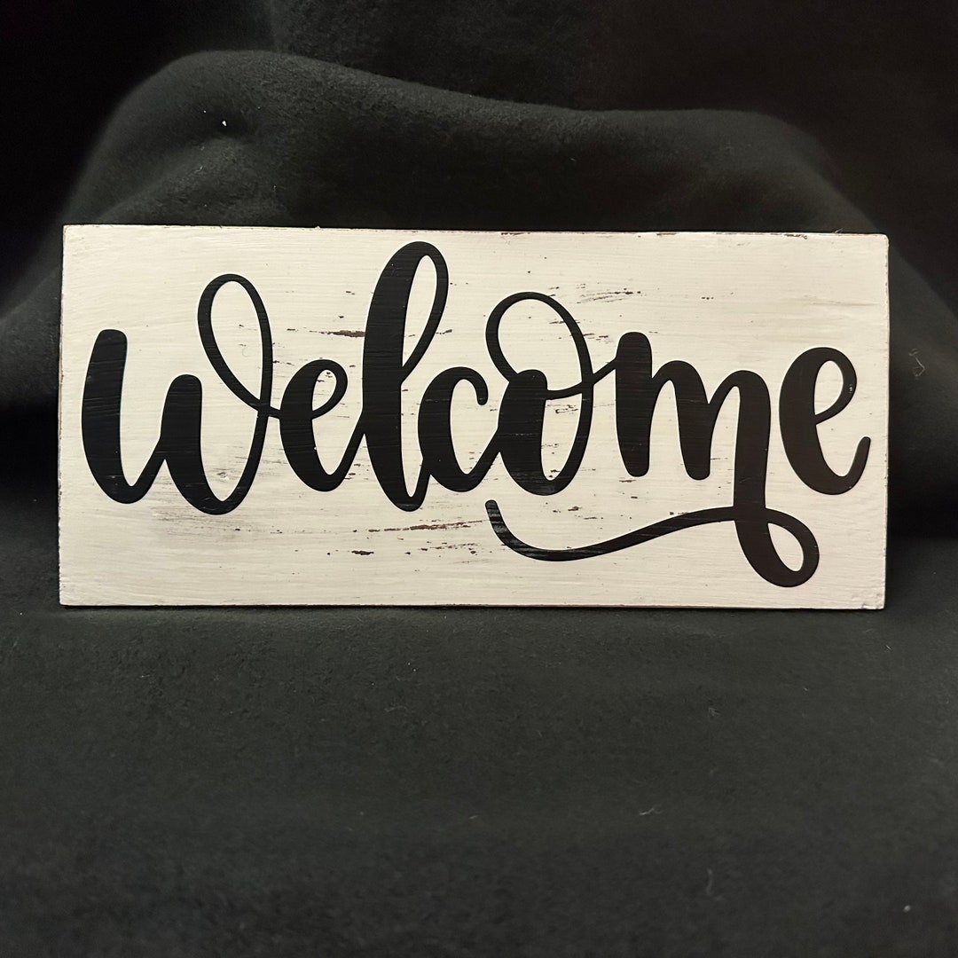 Handmade Rustic Welcome Sign: Farmhouse Wood Wall Decor - Etsy