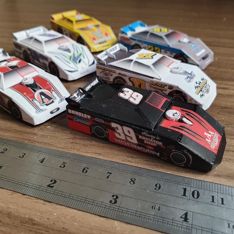 1:64 Dirt Late Model Series (10 Cars Pack) - PDF Papercraft Modes - Etsy