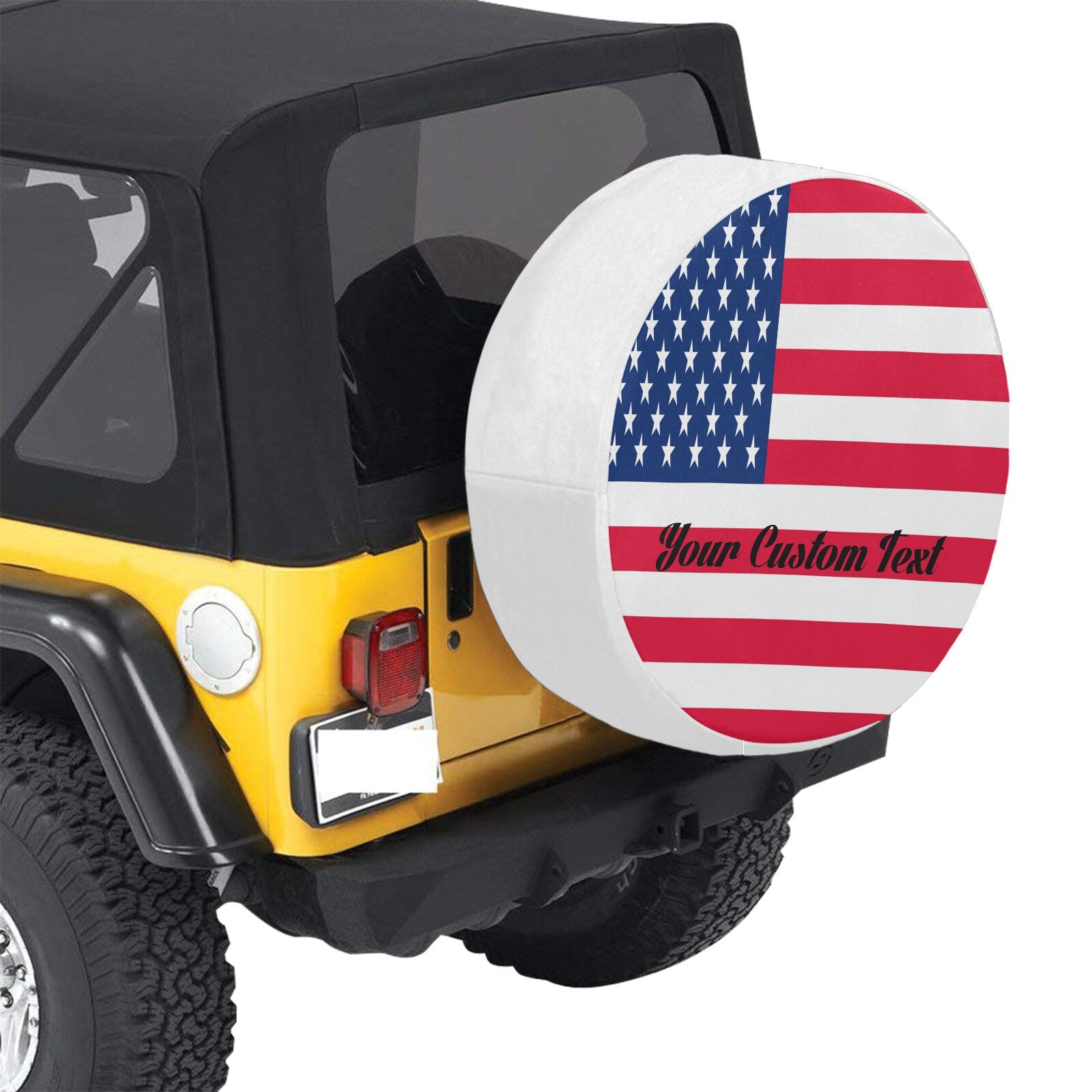 American Flag Custom Face Tire Cover Personalized Monogram Etsy