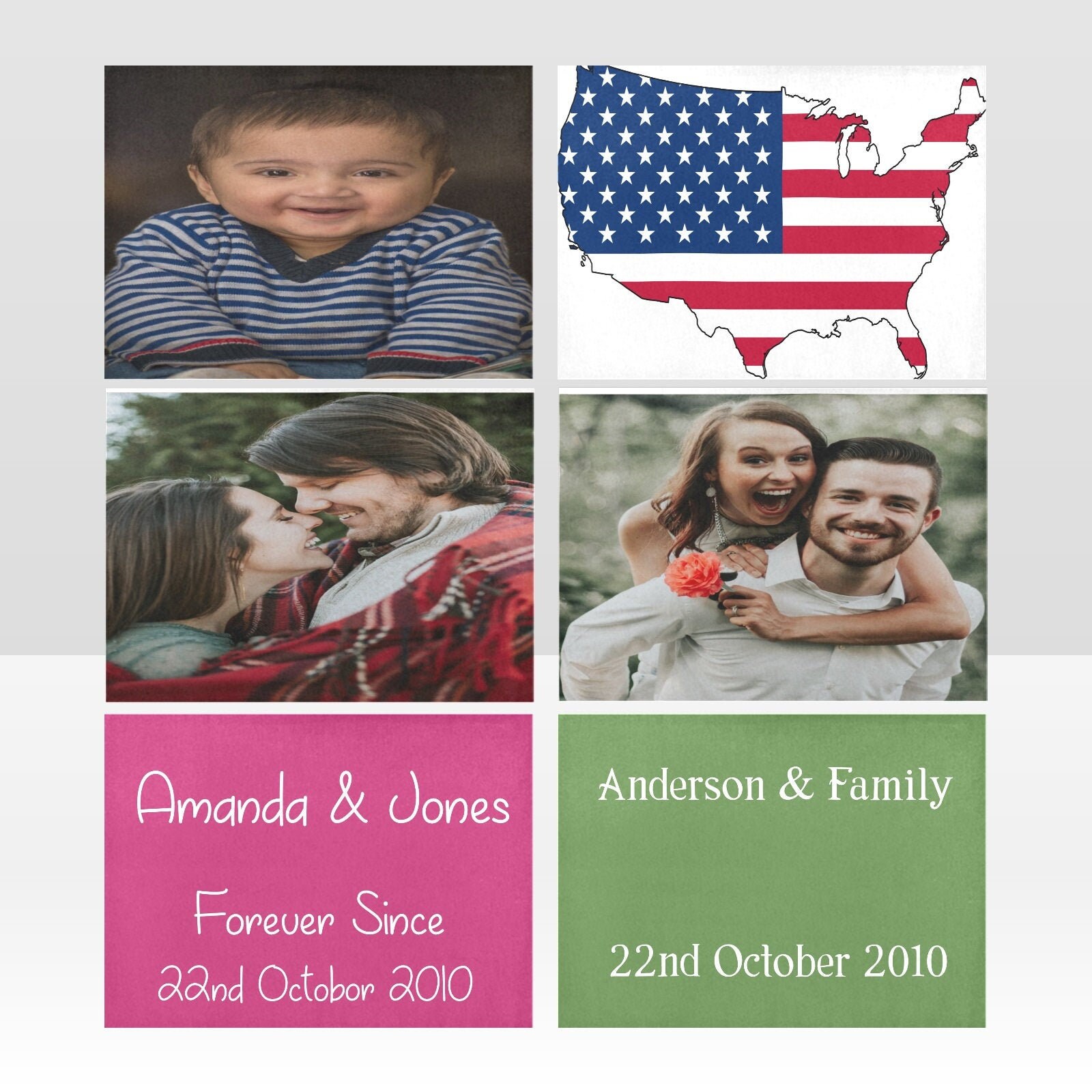 Personalized Placemats Set of 6 Different Photos Custom Photo Etsy