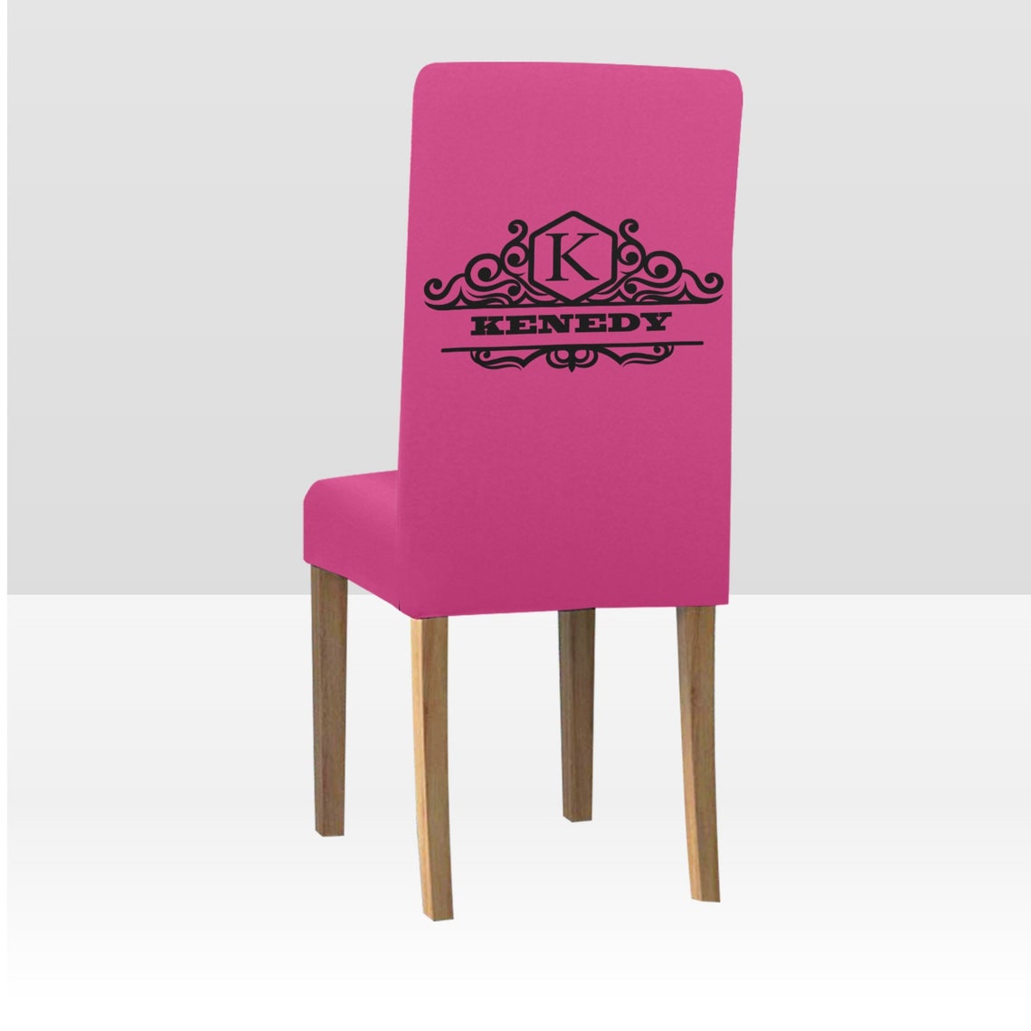 Set of 6 Personalised Monogram Chair Cover Custom Initial Etsy