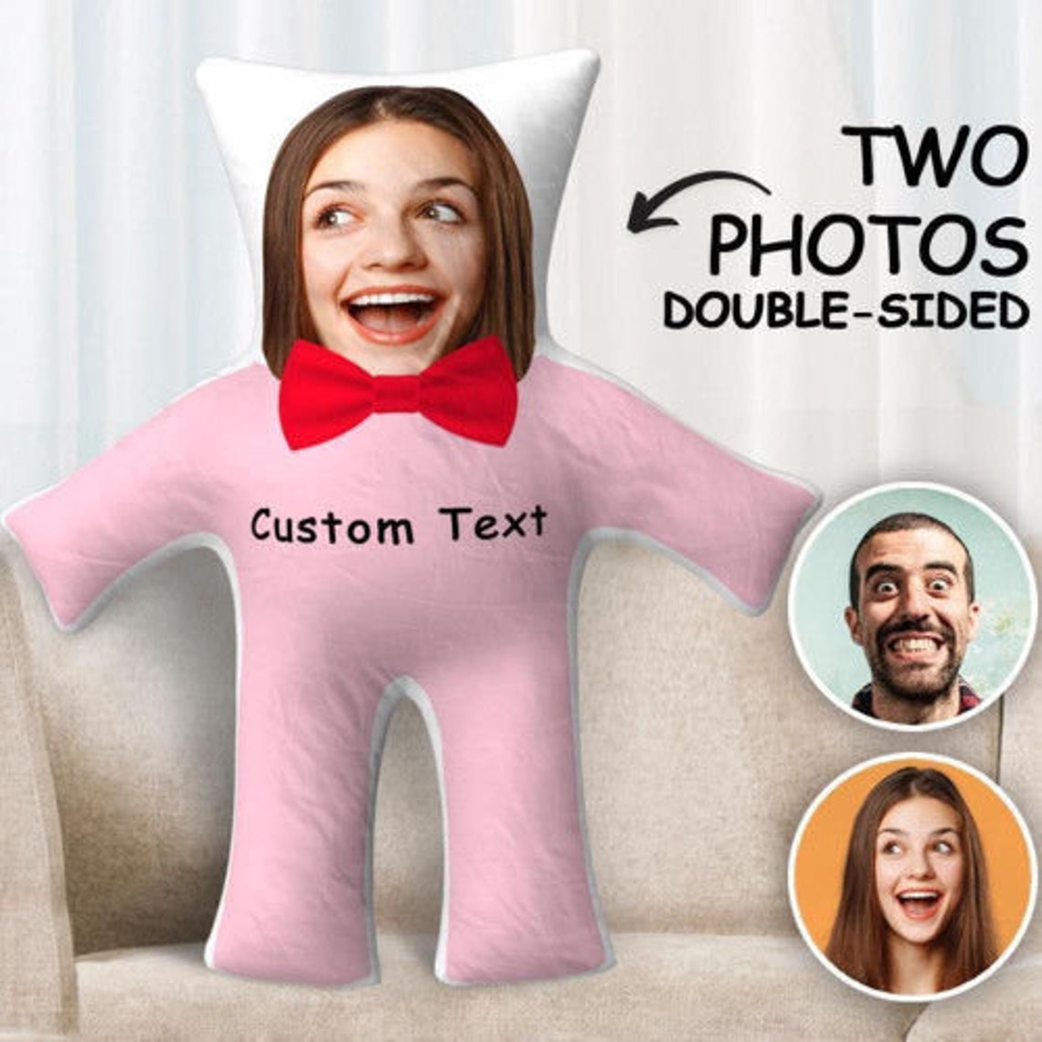 Custom Photo Human Shaped Pillow Creative Gifts Photo Shaped Etsy