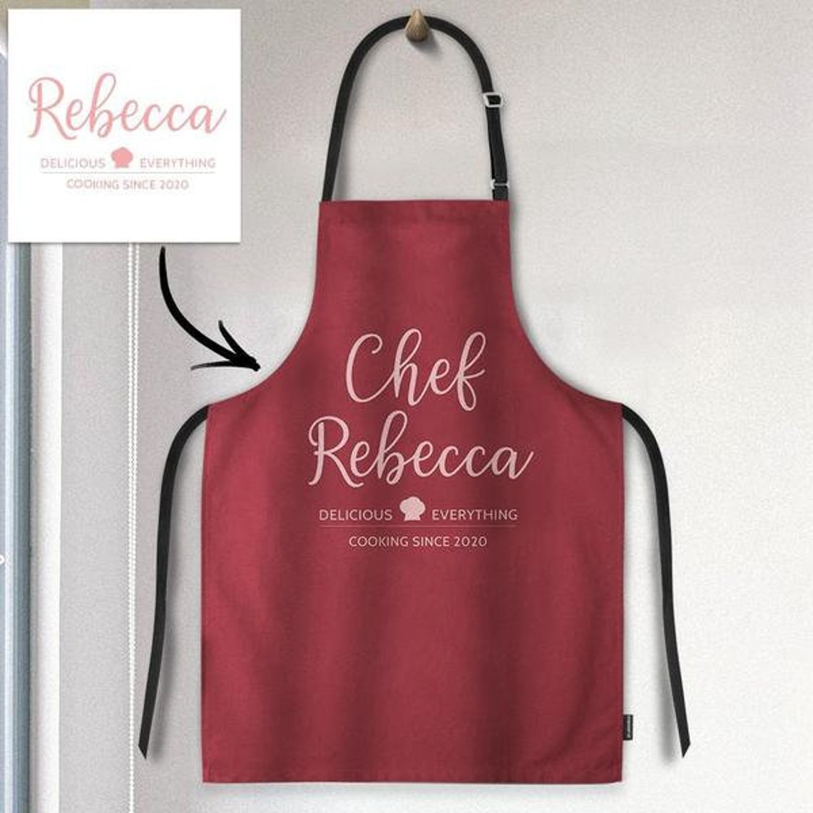 Tablier Cuisine Personnalisable - Texte/Photo - Cadeau Anniversaire Homme/Femme