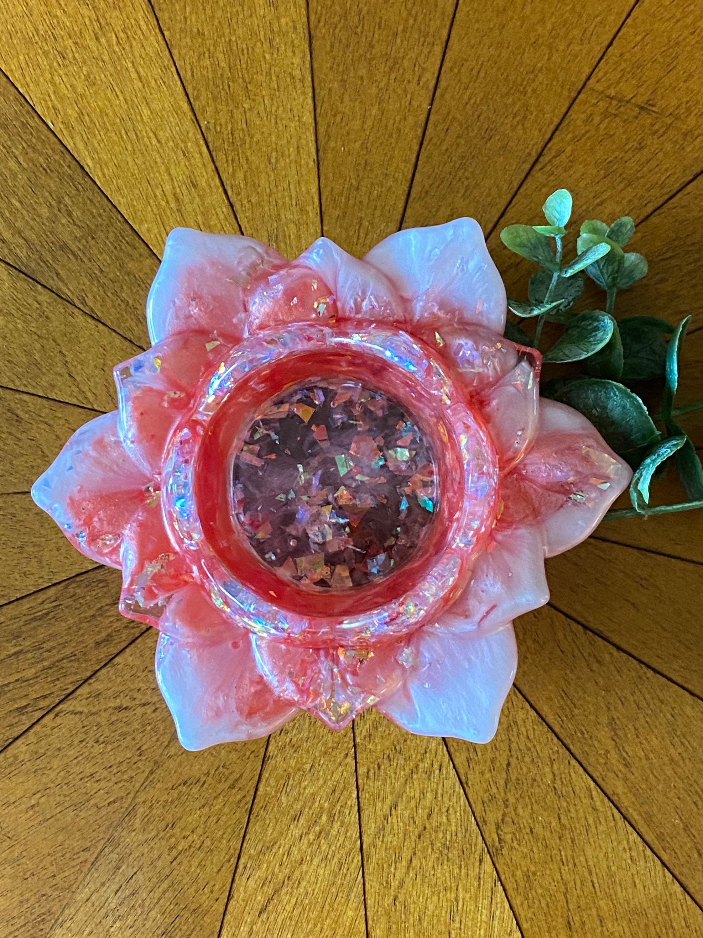 Resin Lotus Flower Tealight Candle Holder Resin Coasters Etsy