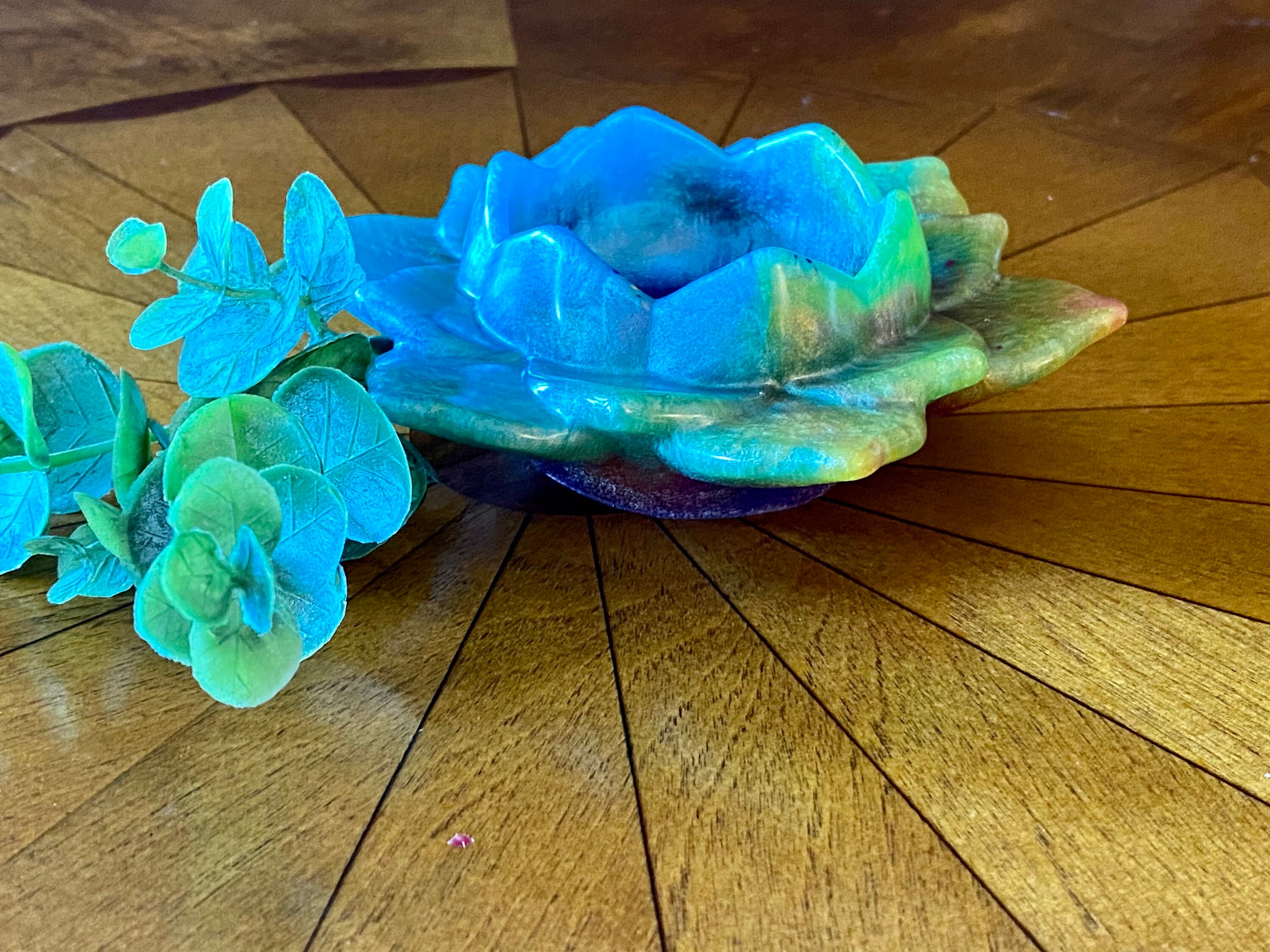 Resin Lotus Flower Tealight Candle Holder Etsy