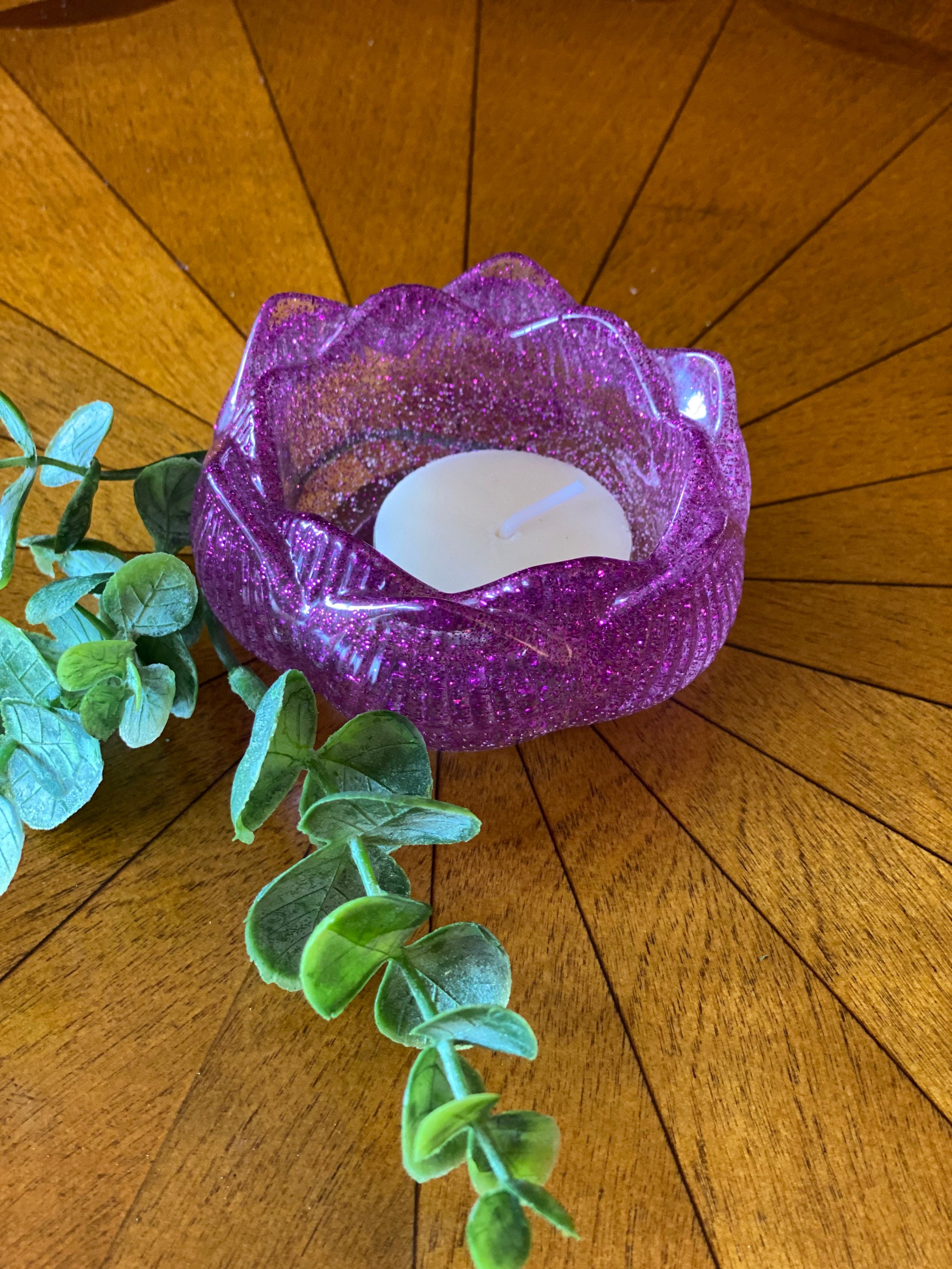 Resin Lotus Blossom Tealight Candle Holder Etsy