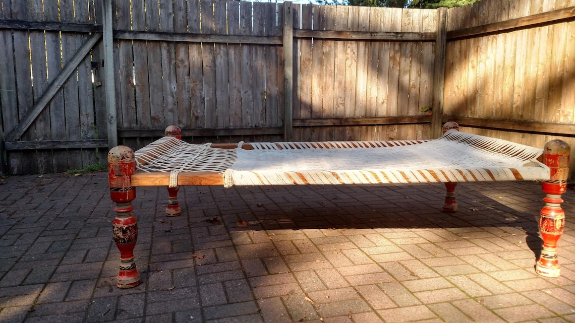 Vintage Style Indian Rope Bed/Charpai Etsy