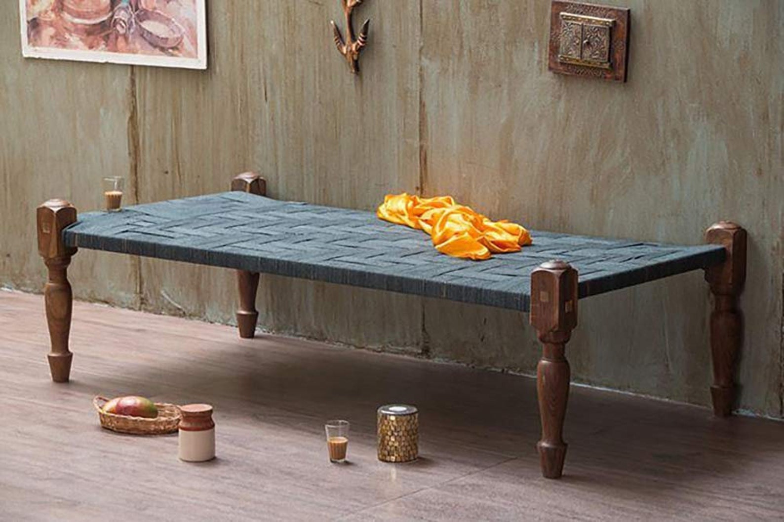 Wooden Rajasthan Charpai Khatiya Bed for Living Room Khat Etsy