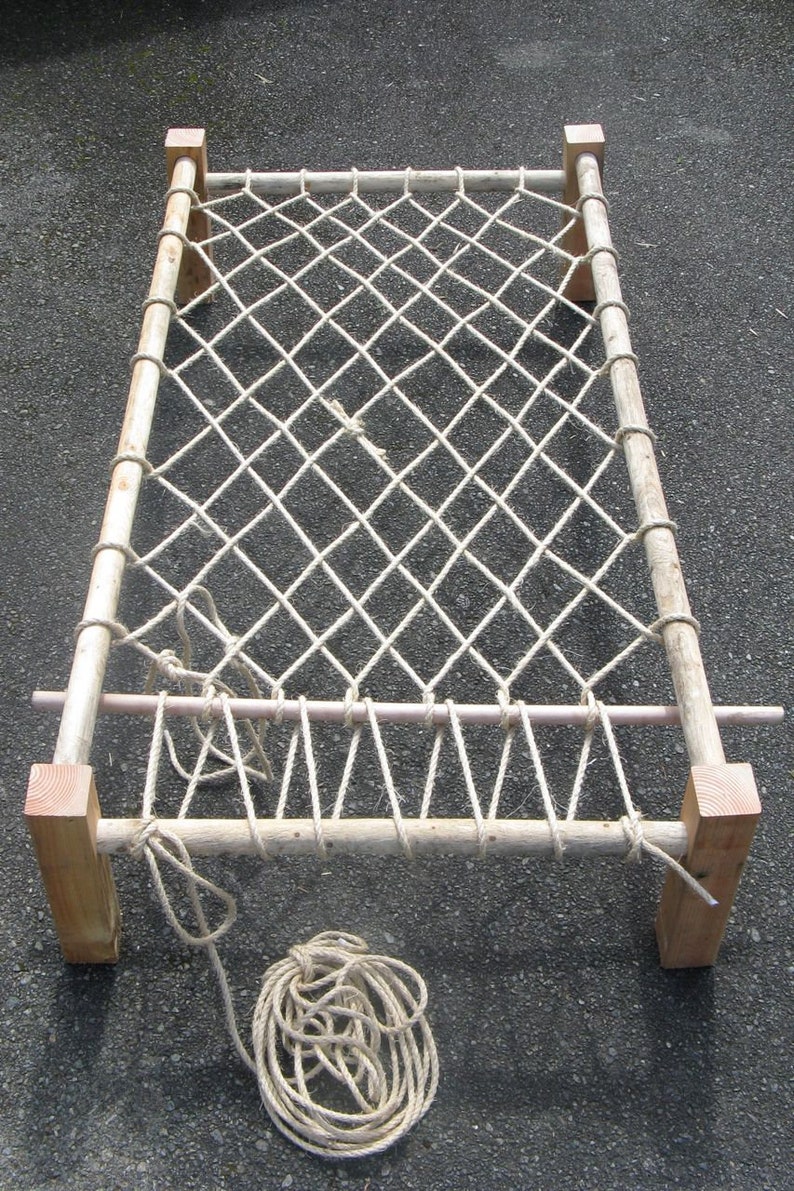 Woven Rope Bed With Village Mattress Etsy