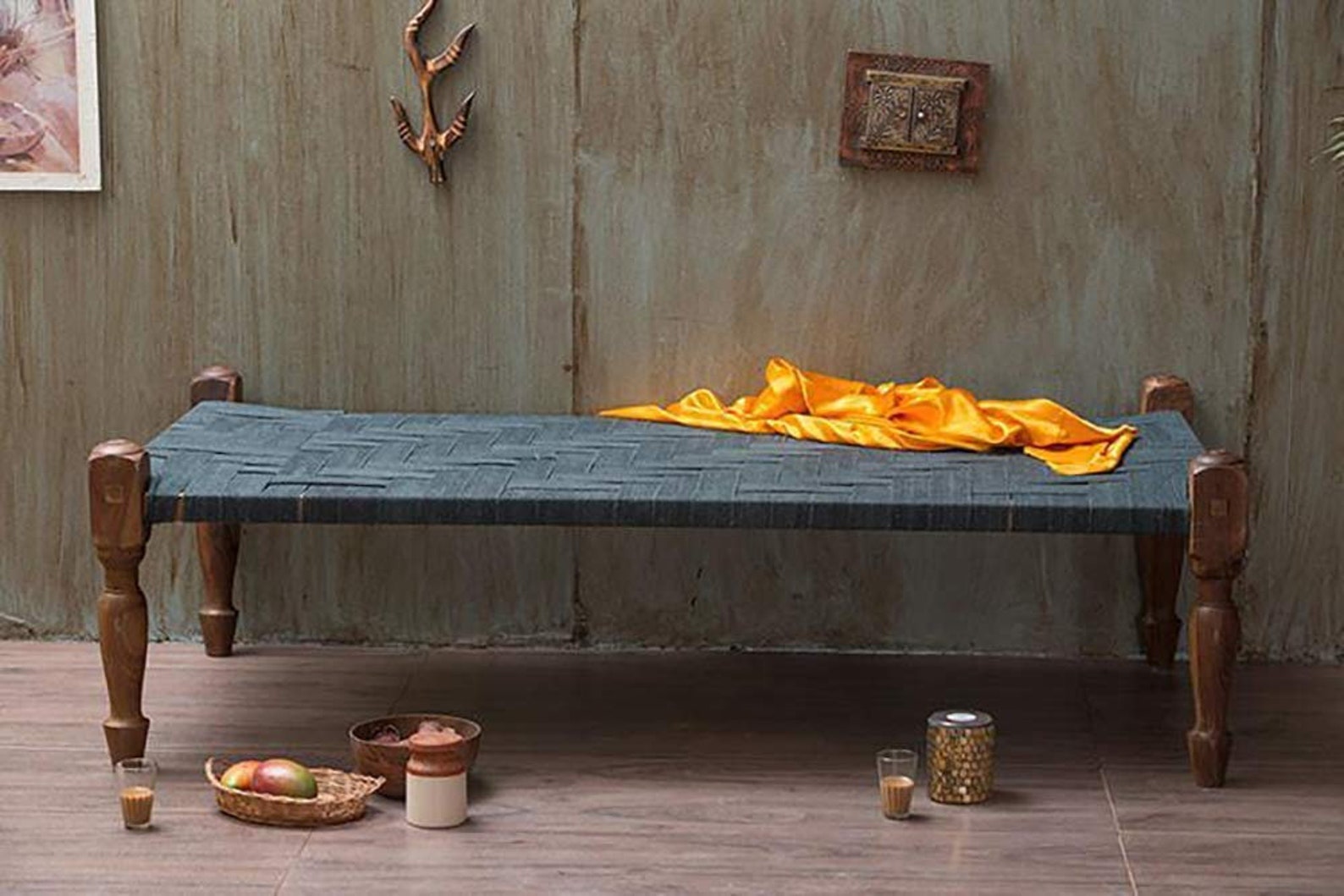 Wooden Rajasthan Charpai Khatiya Bed for Living Room Khat Etsy