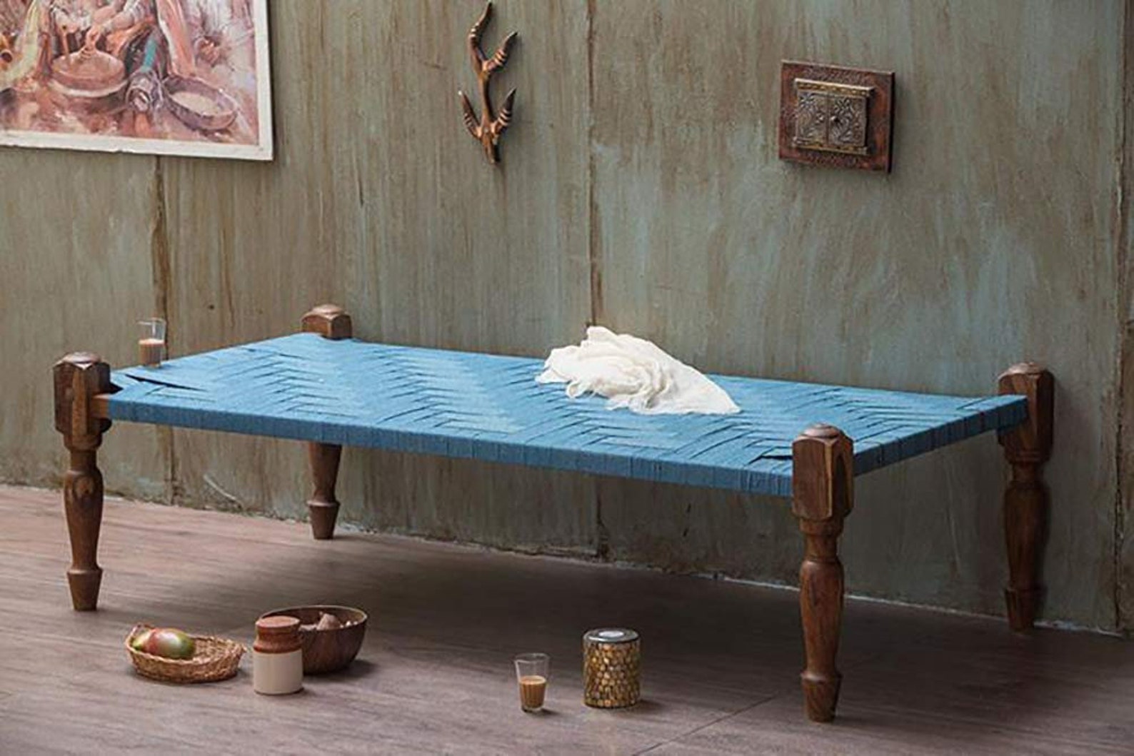 Wooden Rajasthan Charpai Khatiya Bed for Living Room Khat Etsy