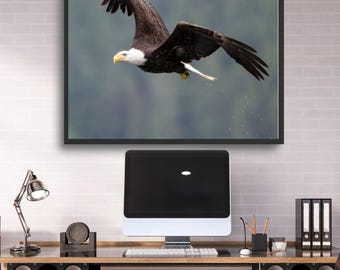 Soaring Bald Eagle Photo Print: Majestic Wildlife Photography, Nature Wall Art