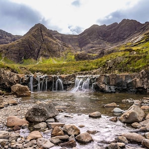 Upper Fairy Pool Falls, Isle of Skye, Scotland, Landscape Photo Print, Nature Wall Art