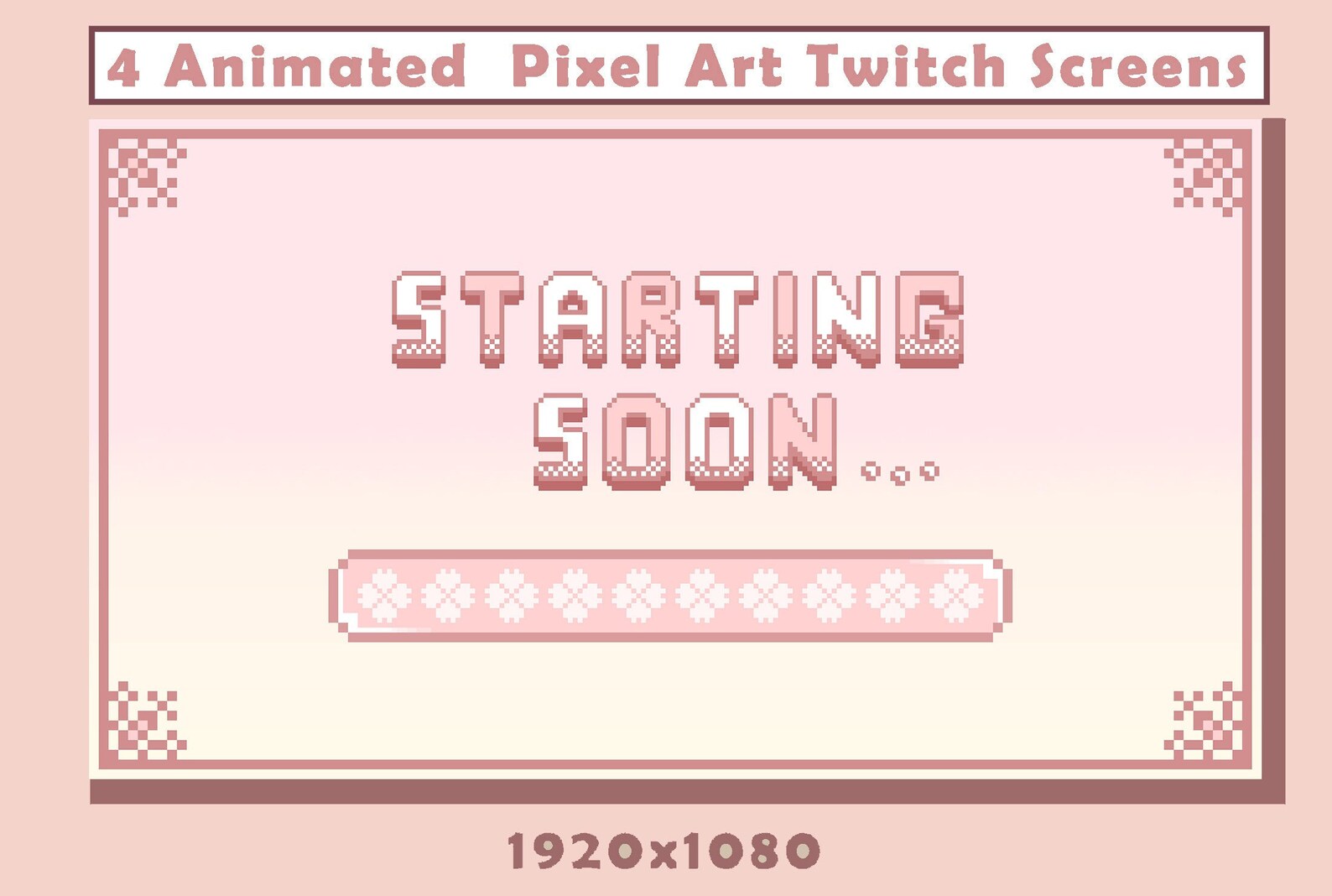 Loading Bar Pixel Pink Loading Bar 4x Animated Pixel Art 8-bit Twitch Screens Cute ...