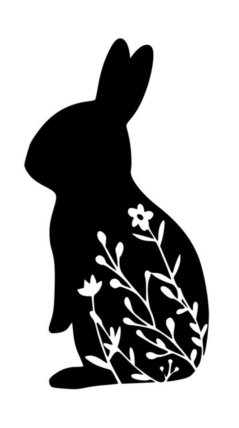 Rabbit flower Vinyl Decal Sticker for Wine Bottle Craft Glass Party