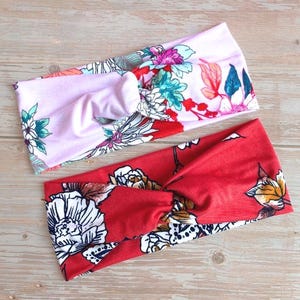 Floral Knot Headbands – Soft Stretchy Turban Headwraps for Women & Girls, Boho Hair Accessories