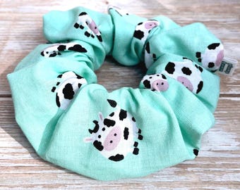 Cow Print Scrunchie: Soft Fabric Hair Tie - Animal Lover Gift