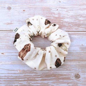 Dog Lover Scrunchie – Cute Puppy Print Hair Tie – Handmade Dog Scrunchie – Animal Lover Hair Accessory – Pet Lover Gift