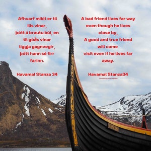 Stanza 34 Havamal Viking Ship PDF Digital Download
