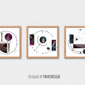 ARCANE Art Printable | Digital Bundle | League of Legends | Jinx, Caitlyn, Vi, Silco | Art Prints Digital Download | Minimalist Wall Decor