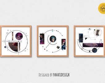 Arcane League of Legends Art Prints: Pacote Digital Minimalista (Download Digital)