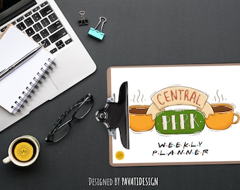 Planejador semanal de amigos: Central Perk para impressão (download digital)