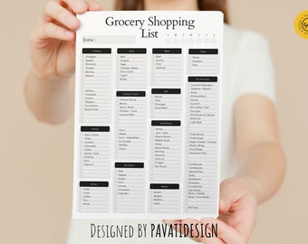 Ausdruckbare Einkaufsliste: A4 Checkliste (Digitaler Download)
