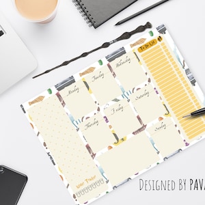 Wizard School Planner | PRINTABLE Potter Planner | Weekly Digital Printable | Desk Planner | Horizontal Planner | WFH To Do Plan