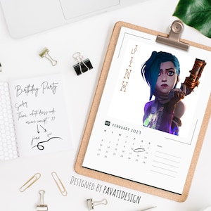 ARCANE 2025 kalender digitaal | League of Legends | Afdrukbaar | Jinx, Vi, Silco, Viktor, Ekko, Caitlyn, Jayce, Heimerdinger, Mel | Poster:
