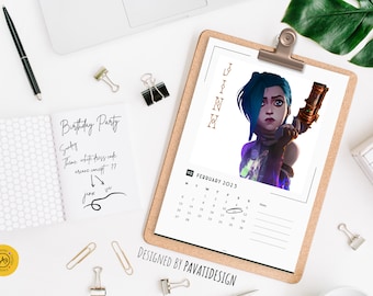 Calendário Arcano League of Legends 2026: Jinx, Vi (Impressão Digital)