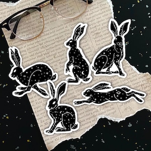 Celestial Hare Sticker Pack| Wild Hare Sticker Bundle| Galaxy Rabbit Sticker Set