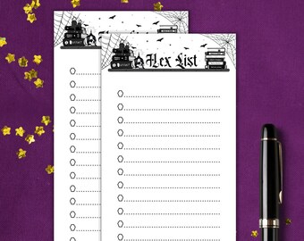 Witchy To Do List| Spooky Bookshelf Notepad| Creepy Checklist Memo Pad| Gothic Bookish