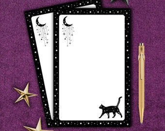 Celestial Tear Away Notepad| Gothic Notepad| Witches Note Pad| Astrology Memo Pad| Constellation Cat Stationery