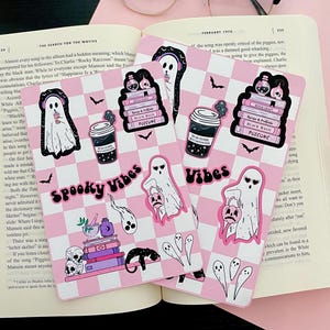 Pink Ghost Kindle Insert| Spooky Bookish Kindle Insert| Pink Halloween E-Book Insert|