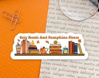 Fall Bookshelf Sticker| Fall Vibes Sticker| Autumn Bookshelf Sticker| Pumpkin Spice Sticker