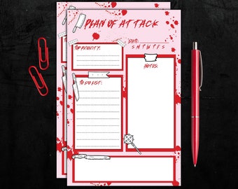 Daily Notepad| Killer Note Pad| Pastel Goth Daily Planner| True Crime Memo Pad| Pink Daily Planner